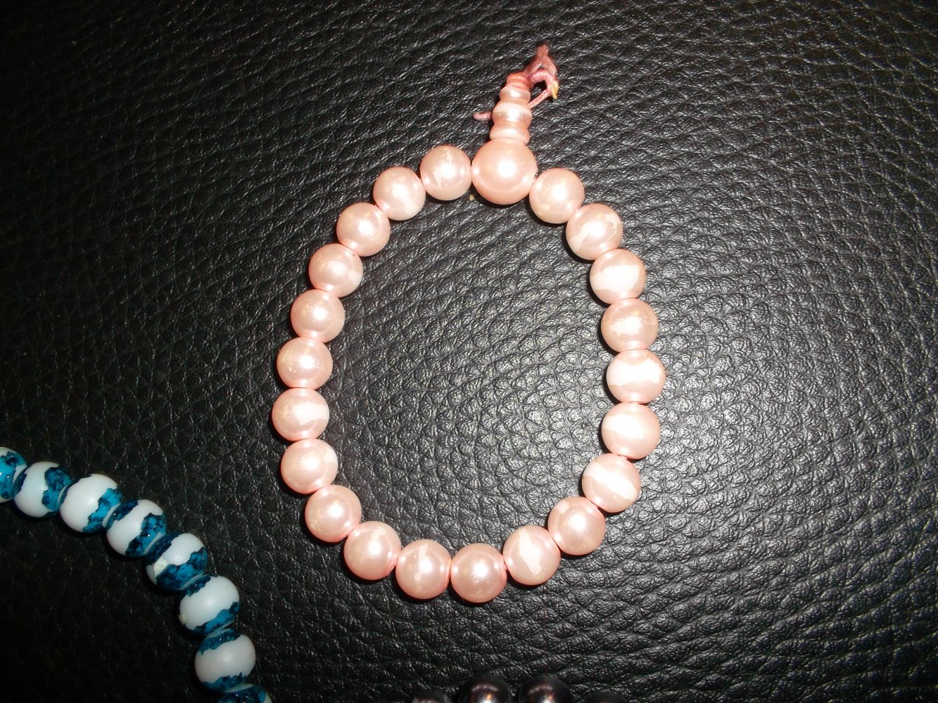  2 perlenarmbaender-neu-dehnbar-rose-tuerkis