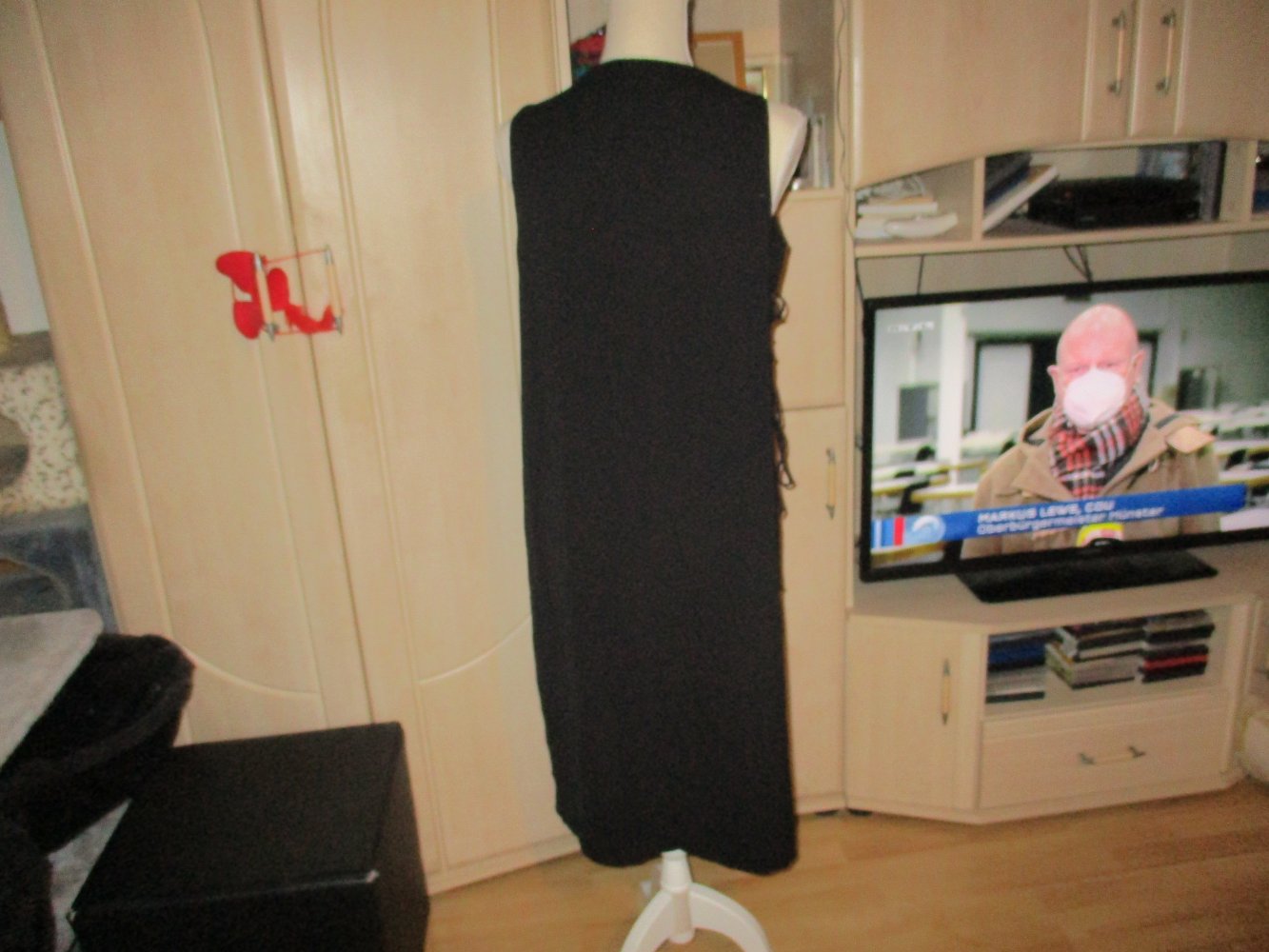 neu, longbluse/kleid. schwarz. asos. grösse 38