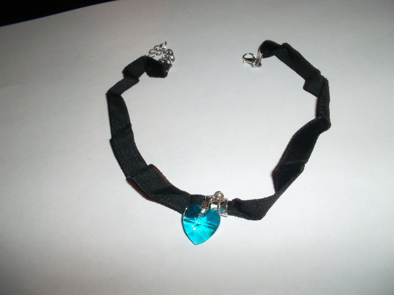 kette,halsband,schwarz/blau,herz,neu
