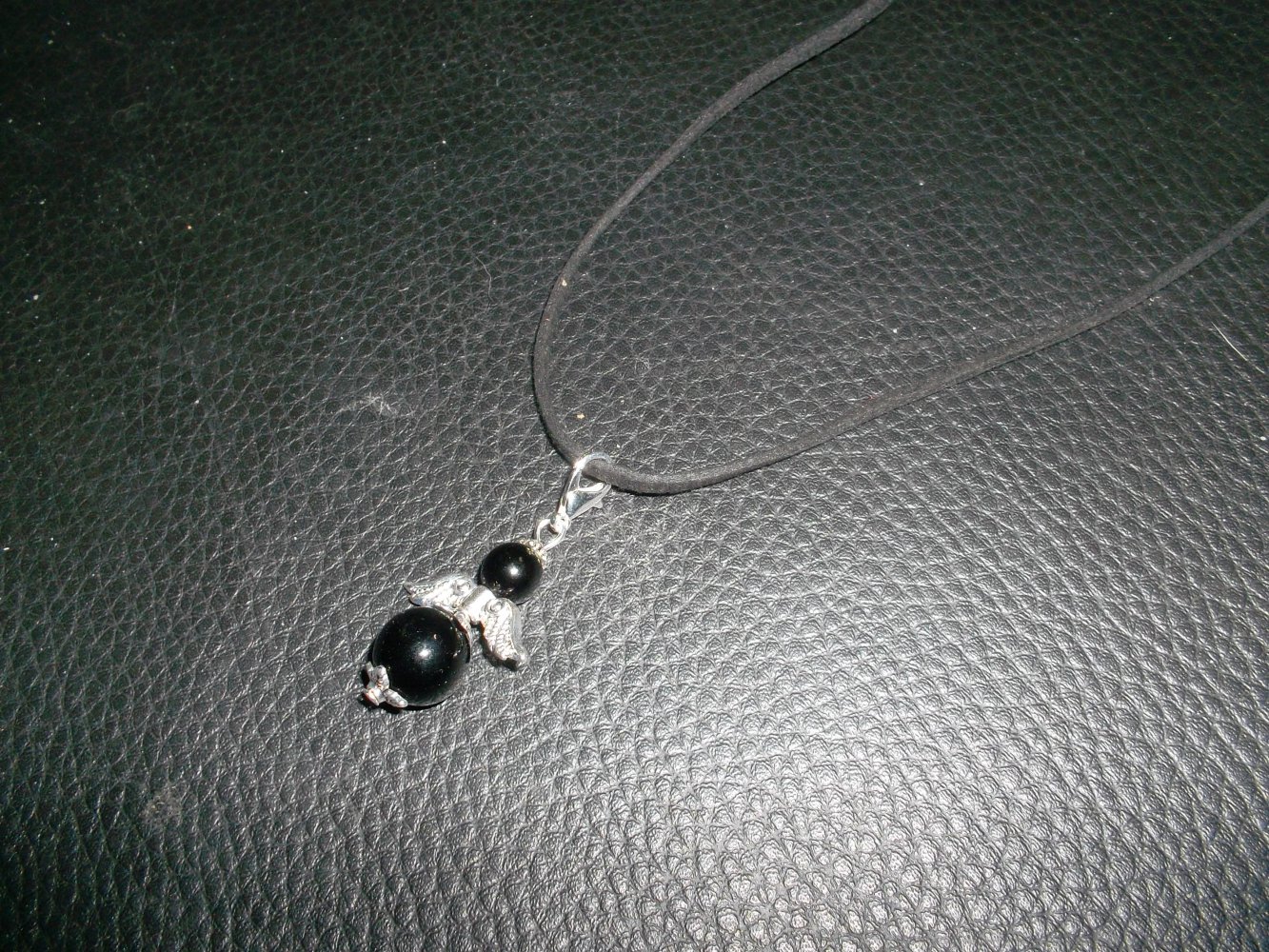 neu,anhänger mit schwarzem band 60 cm,engelanhänger