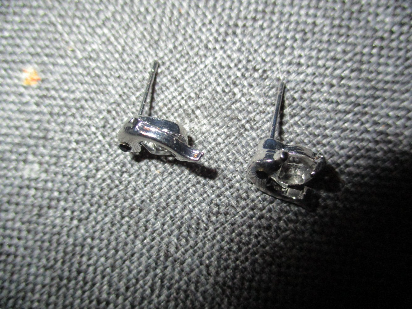 neu, delfin - ohr-stecker, silberfarben, stein