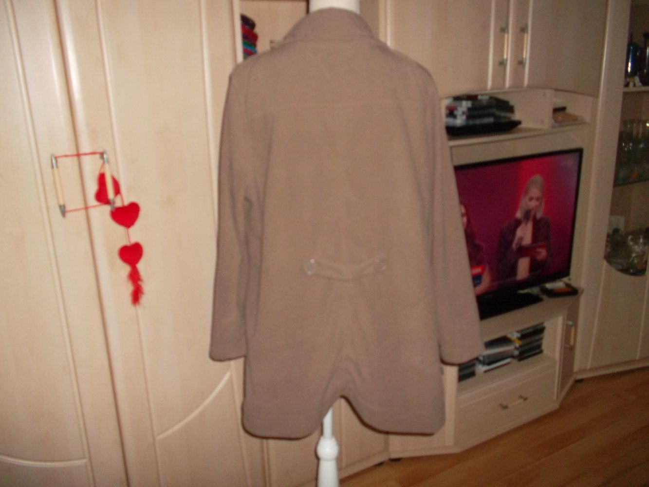 lange fleecejacke,neu,braun,grösse xl