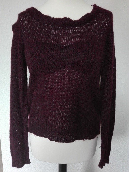 Gemütlicher Lilaner Bordeaux Strickpullover