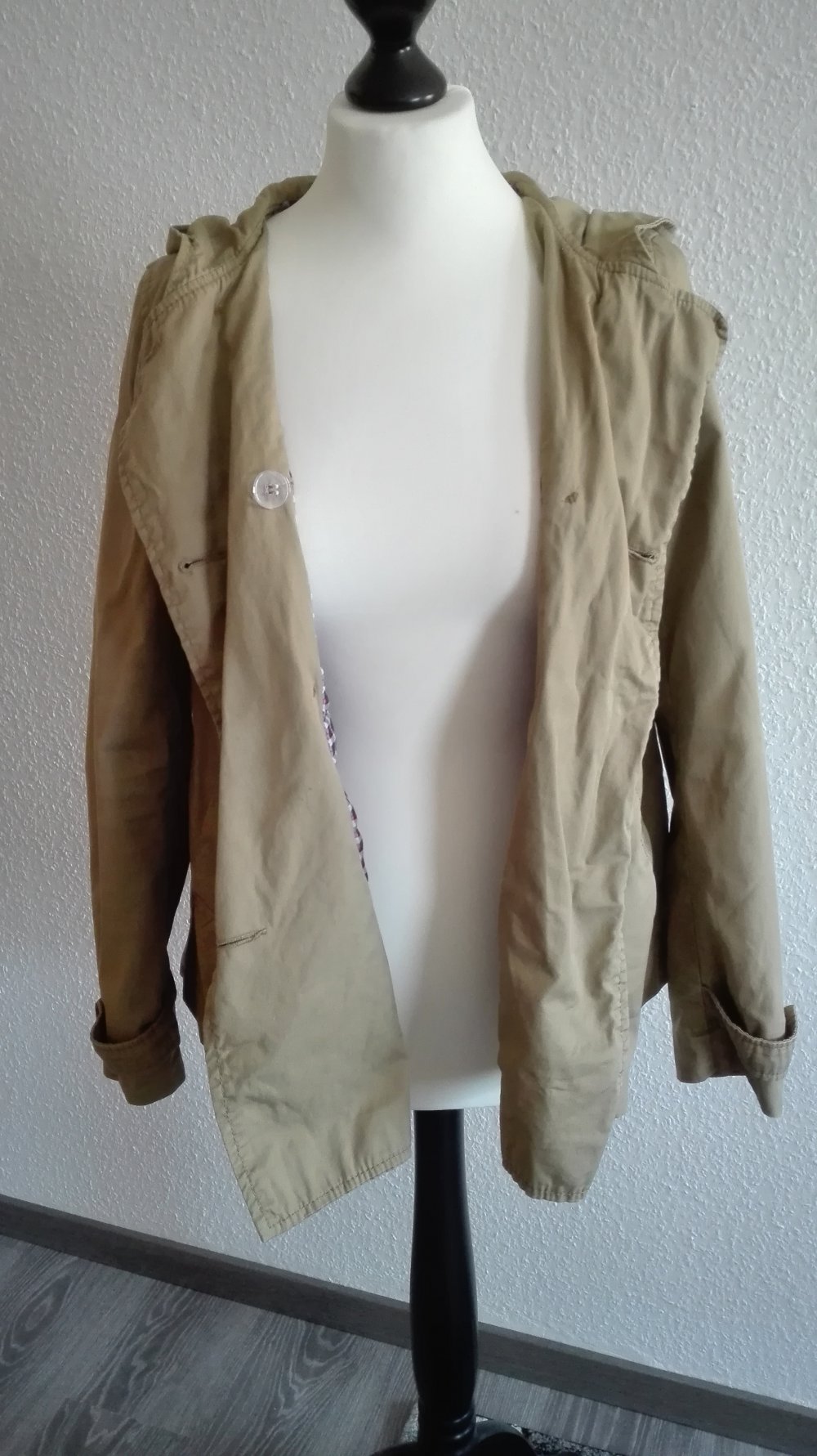 Beige Vintage Übergangsjacke