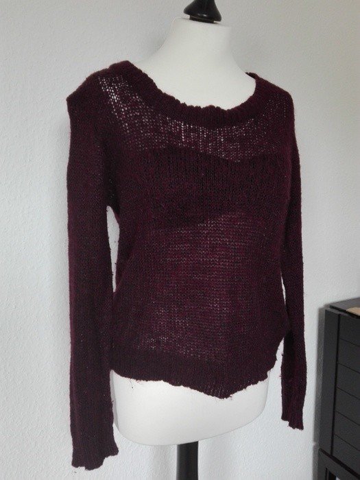 Gemütlicher Lilaner Bordeaux Strickpullover
