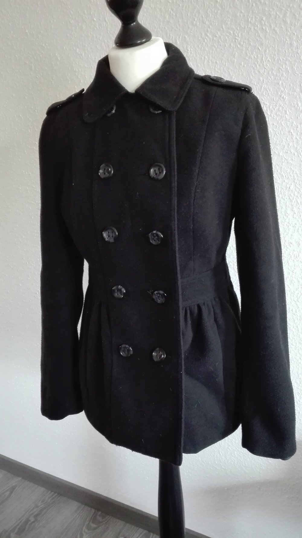 Schwarzer Caban Mantel