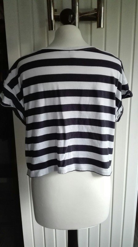 Schwarz Weiß Gestreiftes Crop Top