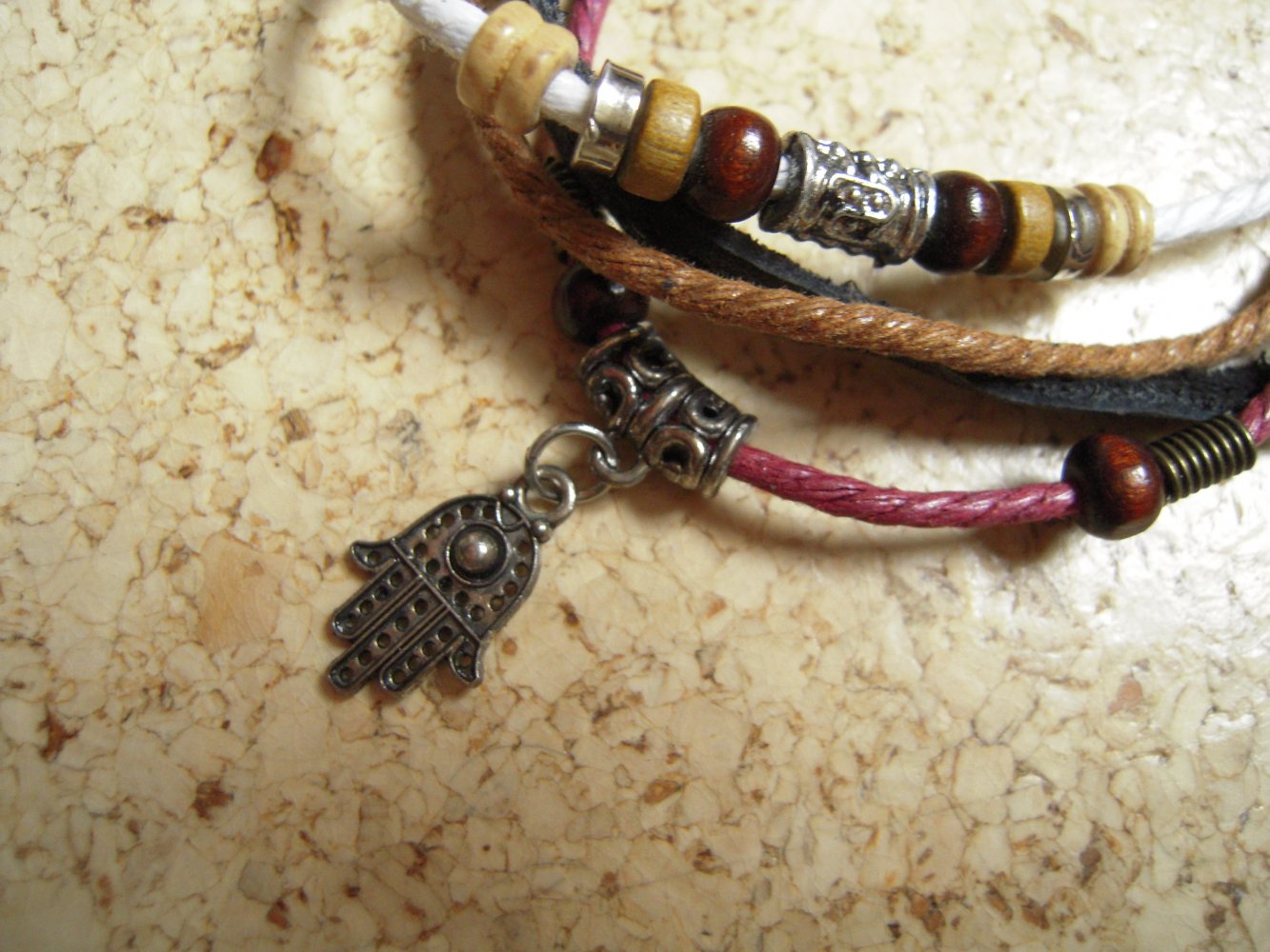 Armband Leder Kordel Hand Fatima