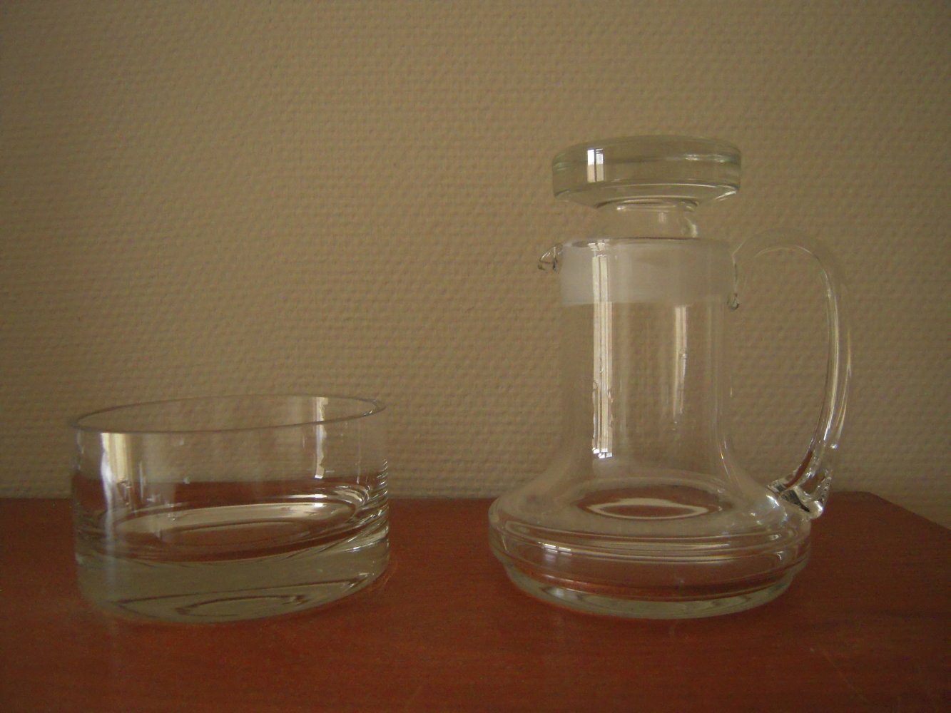 Karaffe + Schale Glas Rum Kluntjes