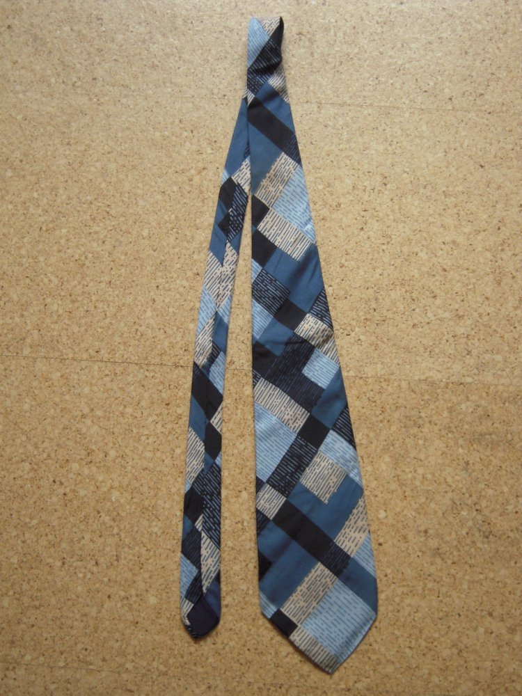 Krawatte LE SCHANS blau gemustert Seide