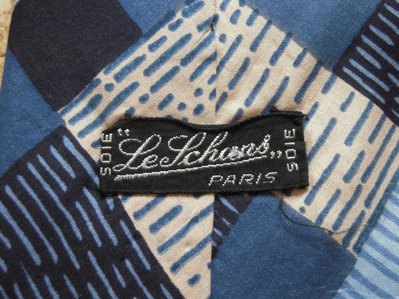 Krawatte LE SCHANS blau gemustert Seide