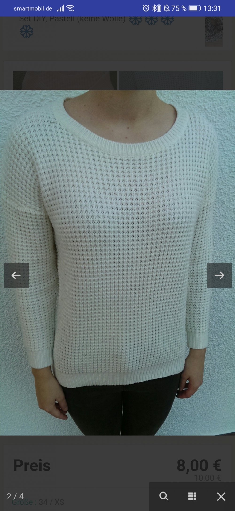 Weißer Pullover