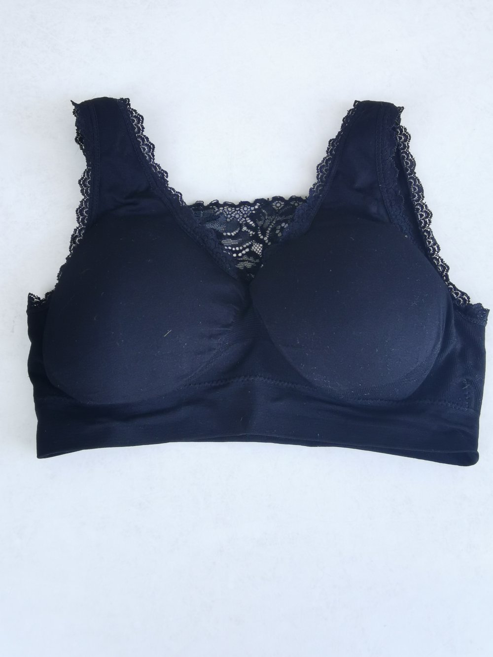 Schwarzes Bustier/Sport-BH in XS