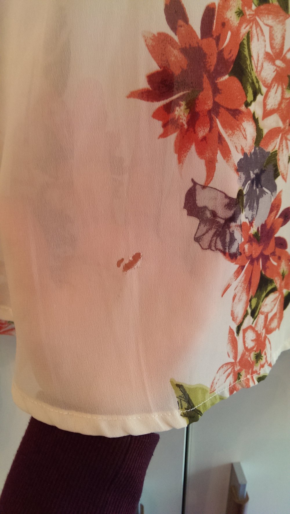 Schöne rosa Blumen-Bluse in S