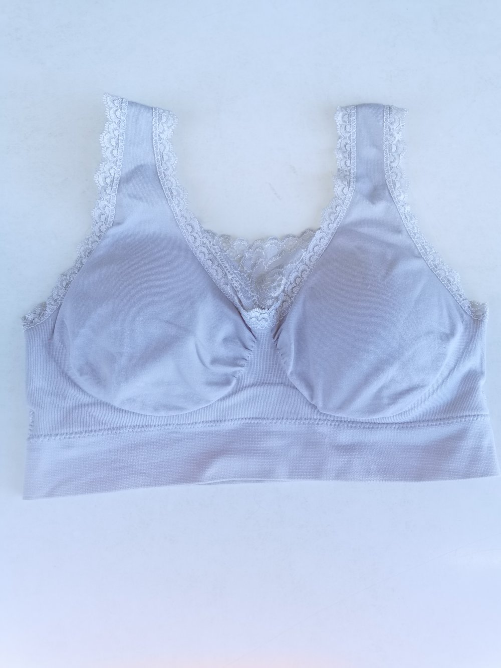 Bequemes weißes Bustier / Sport-BH in XS