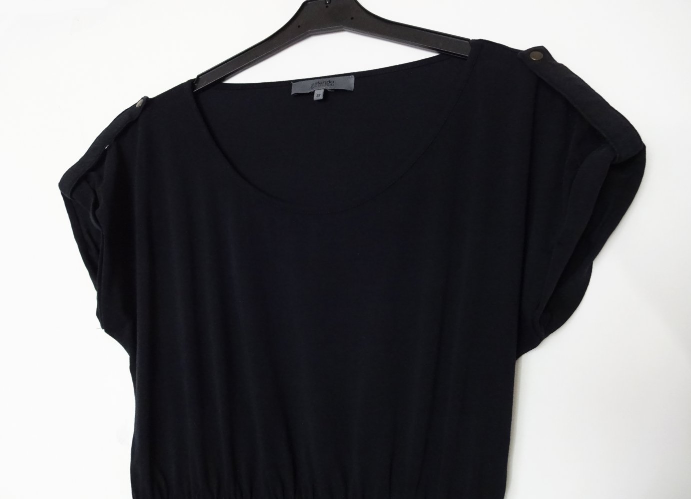 Schwarzes Sommerkleid Basic Gr. M Gr. 38/40