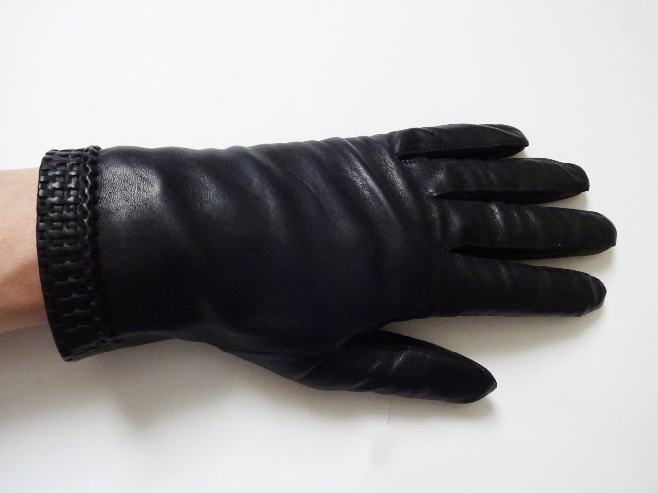 Schwarze Lederhandschuhe Winter Herbst