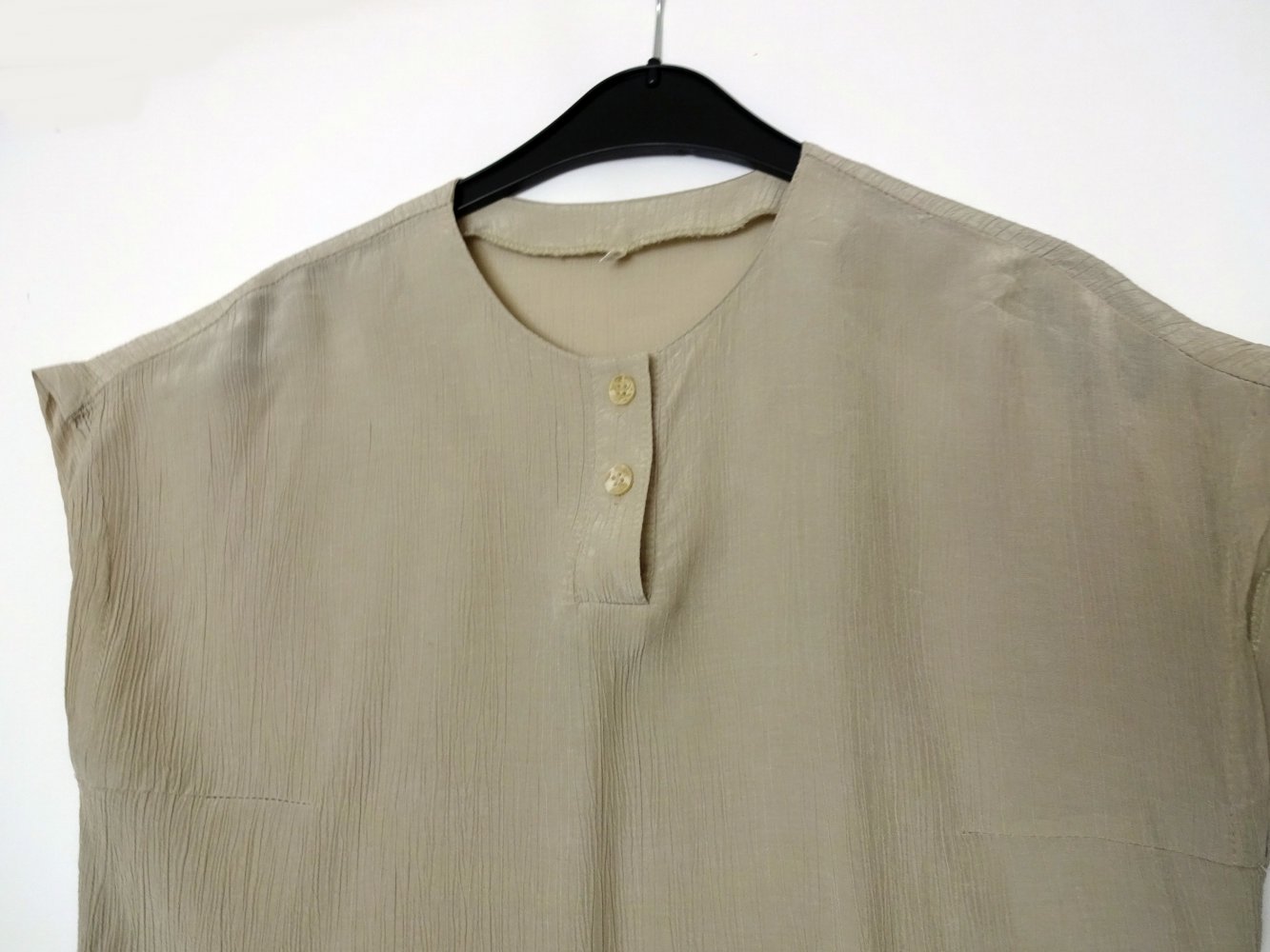 Crinkle Shirt Beige Khaki Gr. 38 Gr. S Gr. 38/40