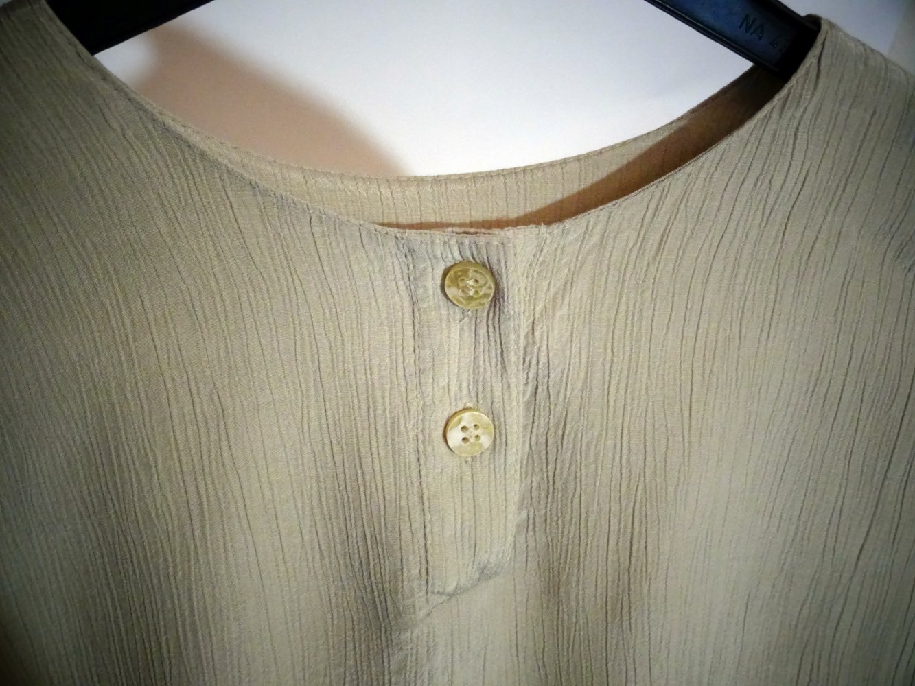 Crinkle Shirt Beige Khaki Gr. 38 Gr. S Gr. 38/40
