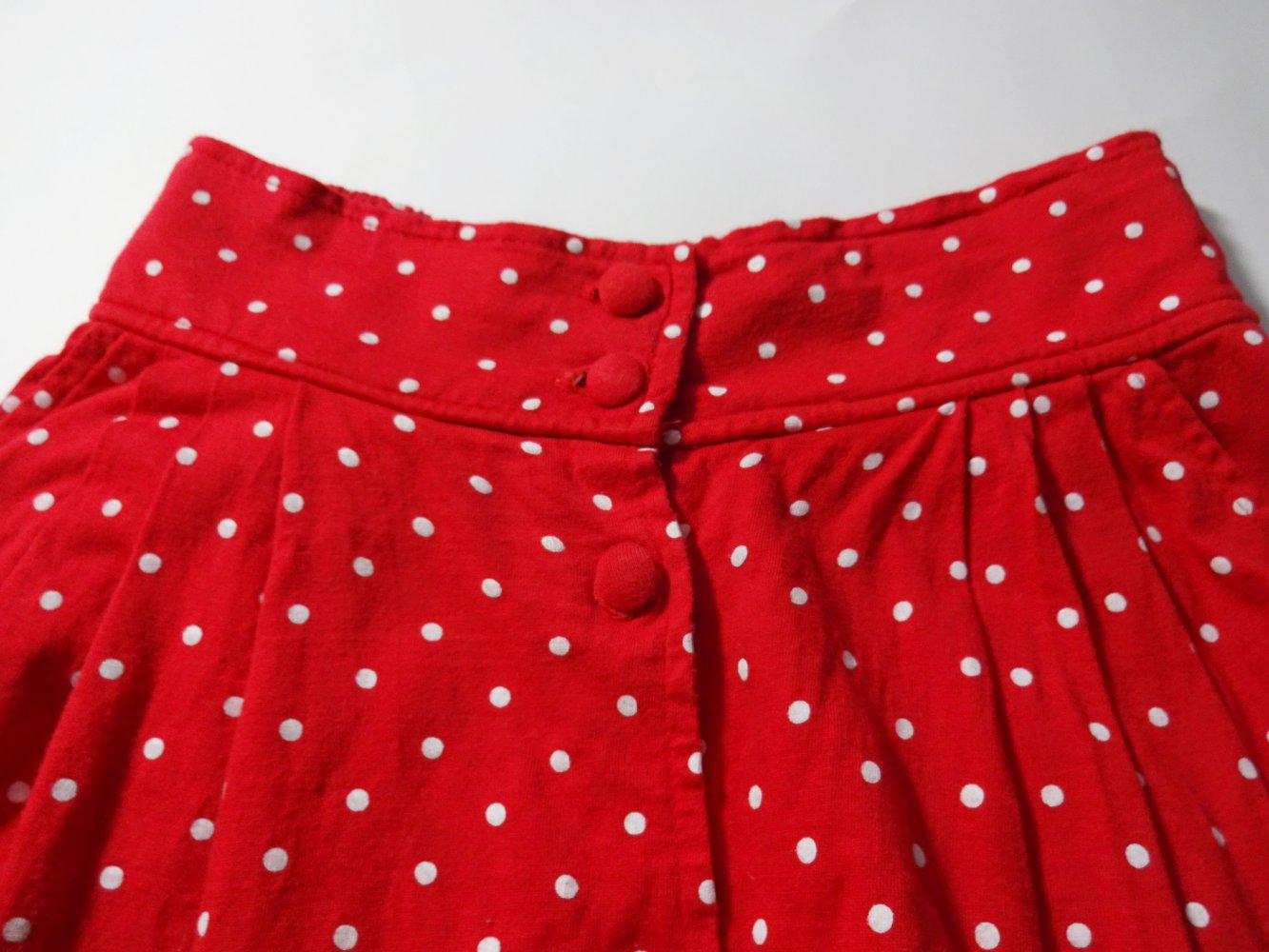 Roter Vintage Rock mit Polka Dots Punkte Tupfen Midirock Gr. S Gr. 38