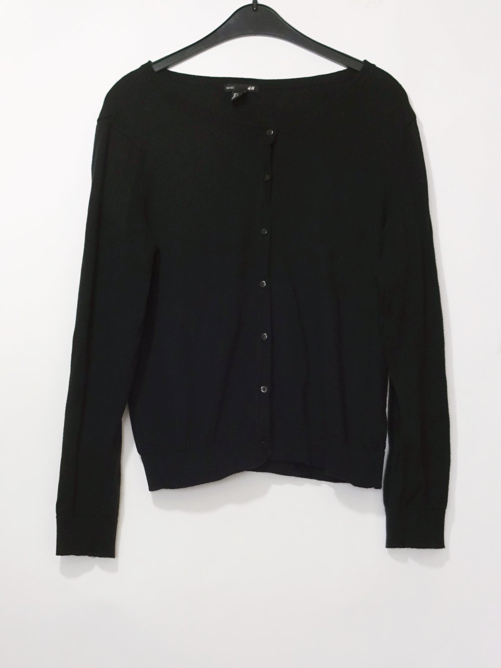 Schwarzer Cardigan Basic Gr. 44 Gr. L