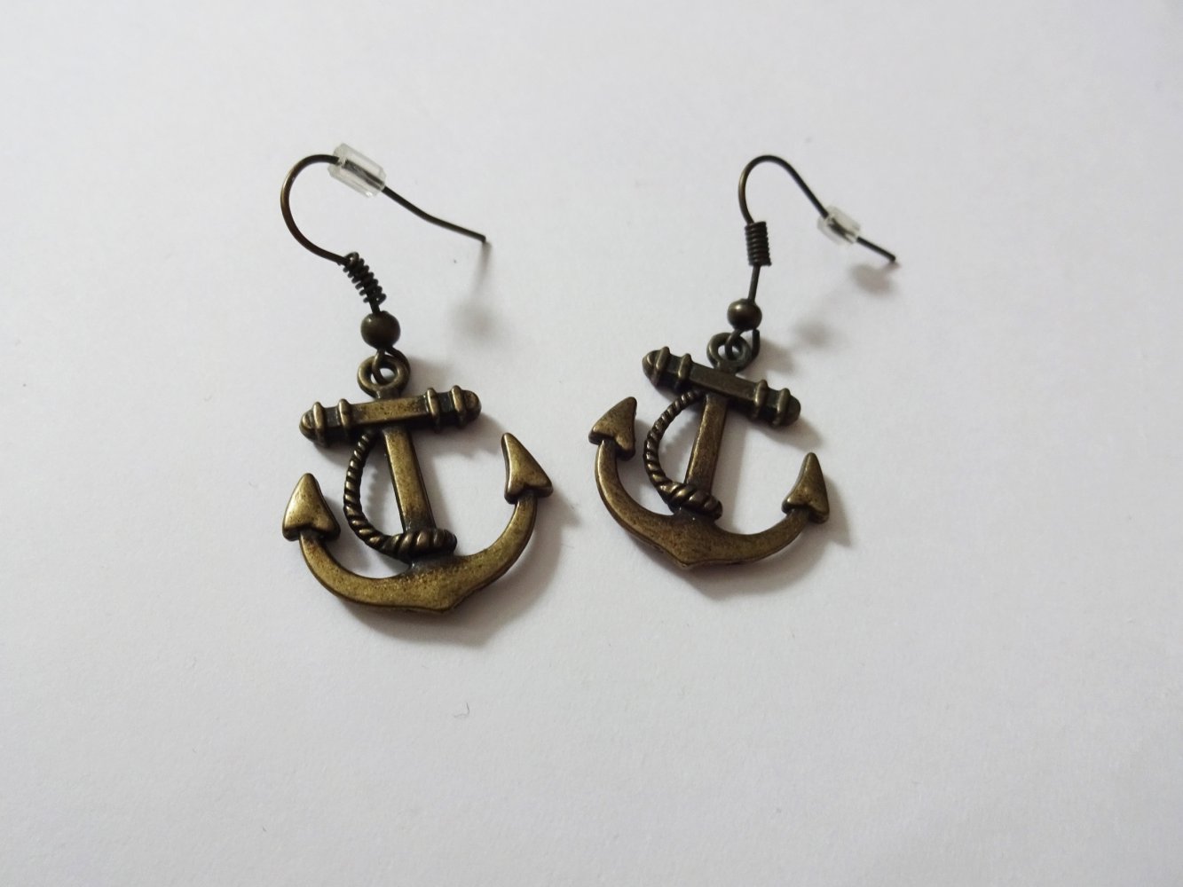 Anker Ohrringe Ohrhänger Altgold