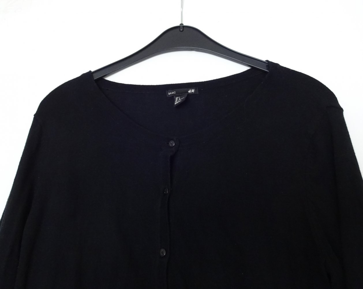 Schwarzer Cardigan Basic Gr. 44 Gr. L