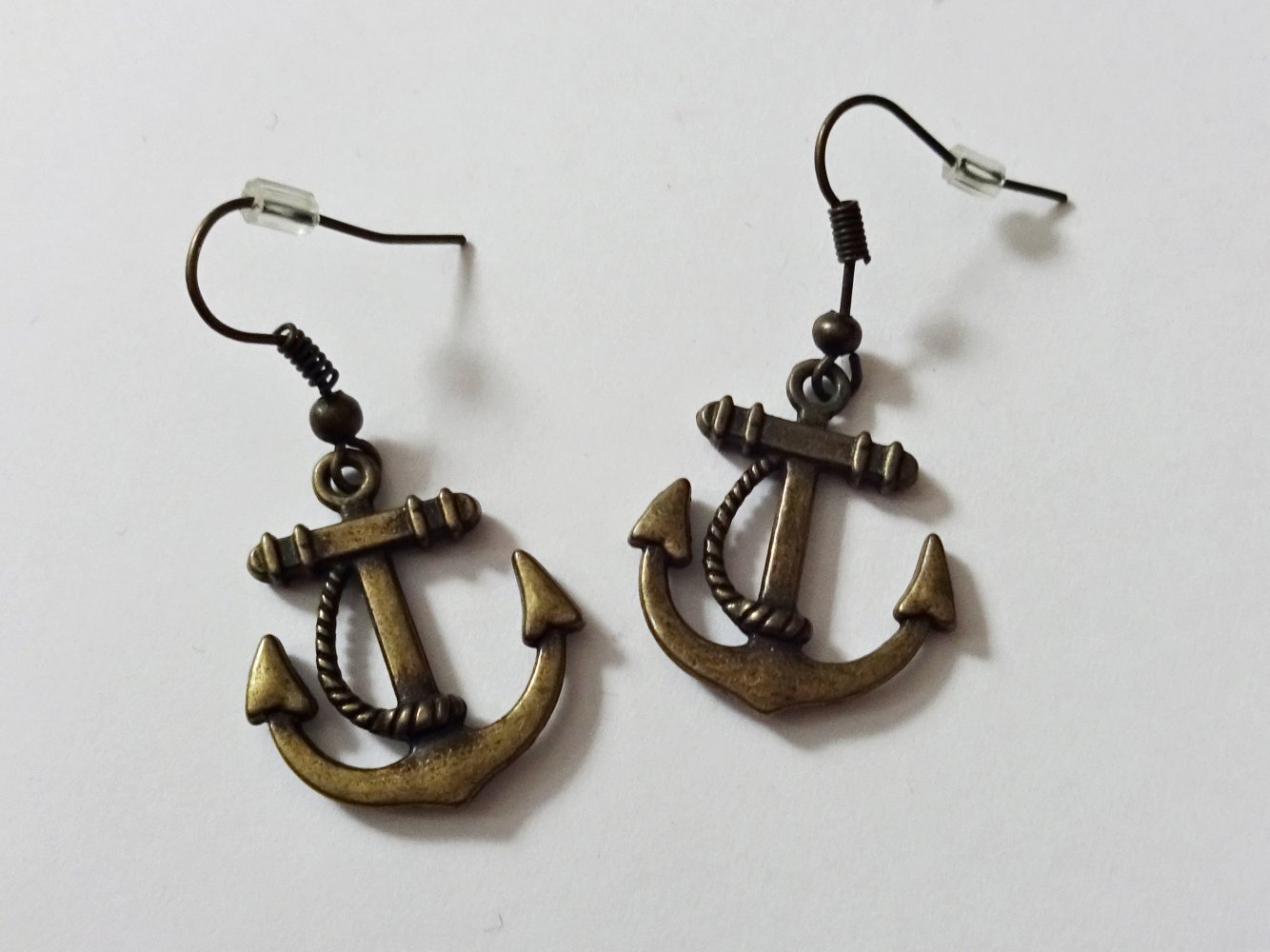 Anker Ohrringe Ohrhänger Altgold