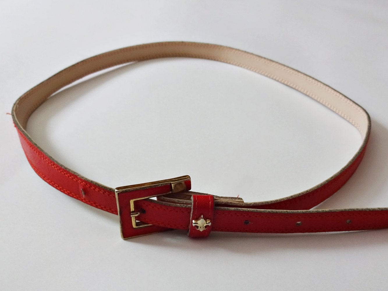 Schmaler Vintage Gürtel Rot 80er Taillengürtel High Waist