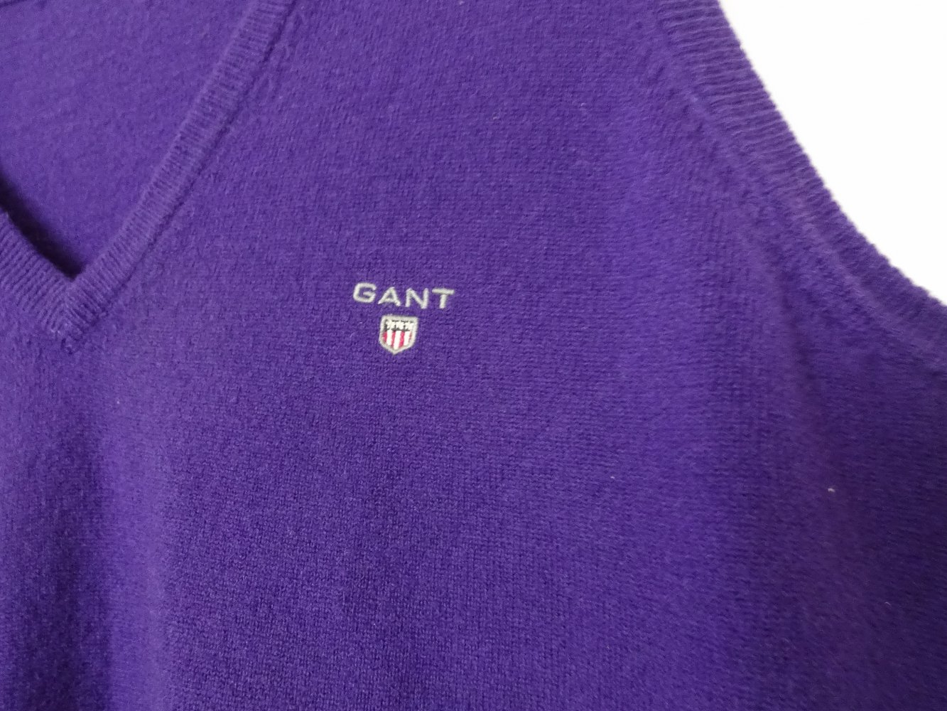 Lila Pullunder Wolle Wollpullunder Herbst Winter V-Ausschnitt Basic Gr. 42 Gr. M