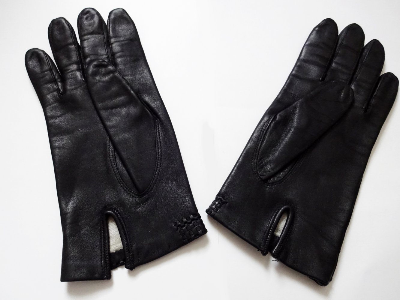 Schwarze Lederhandschuhe Winter Herbst