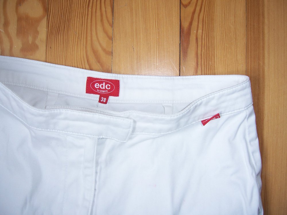 ESPRIT Caprihose weiß Gr. 38(S/M) Chino Stoff Sommer Hose Business/Freizeit 3/4 lang 