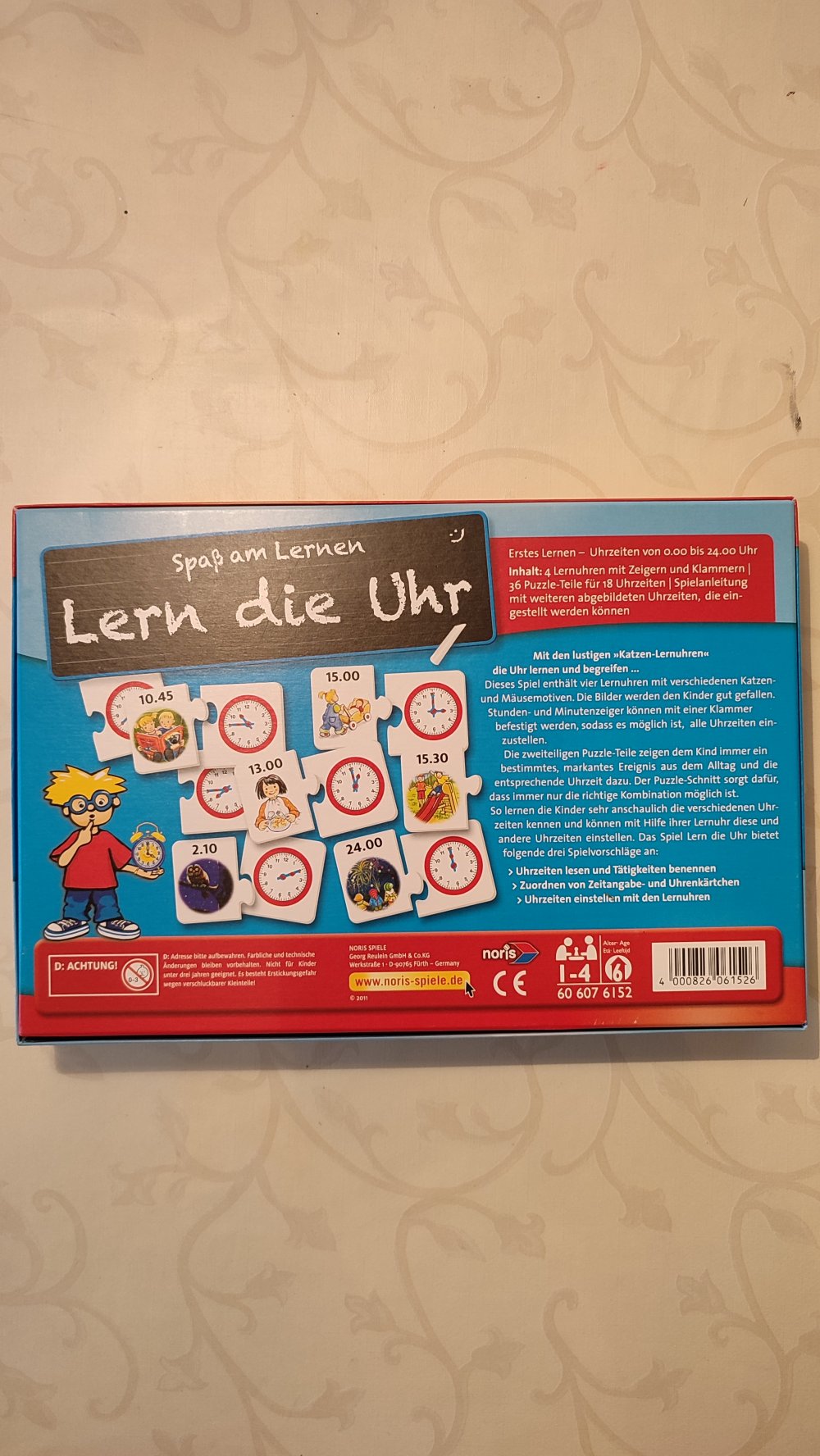 Spiel von Noris: Lern die Uhr