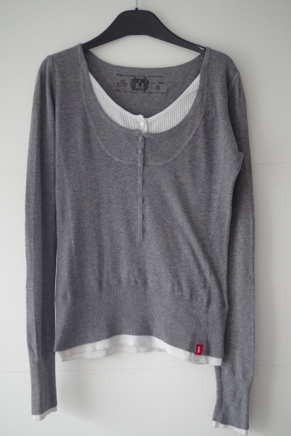 Grau-weißes Esprit Longsleeve/Pullover