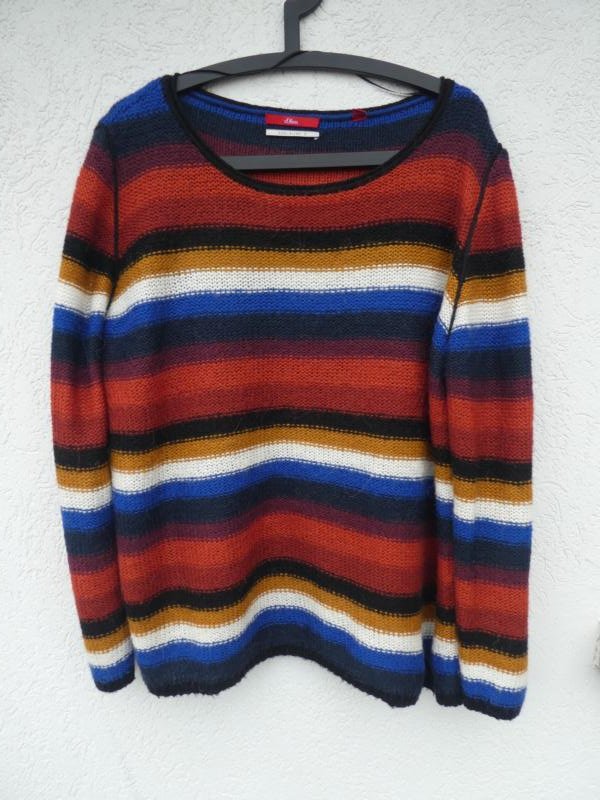 NEU - s.Oliver – Damen Grobstrick-Pulli, bunt gestreift
