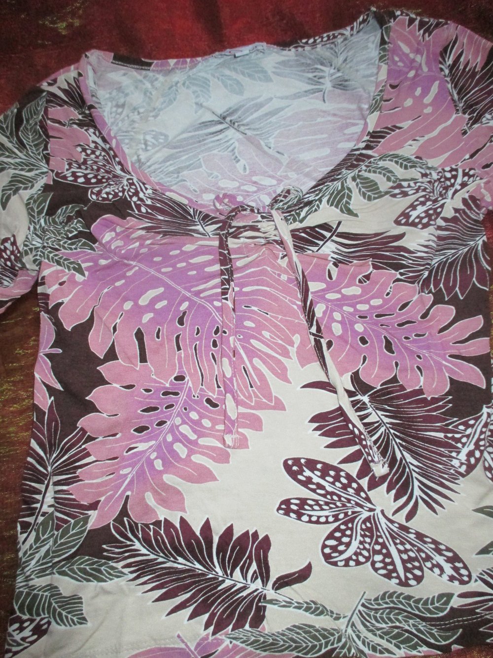 NEUw * Karibik * Blüten * Blätter * Flower Power * Dreiviertel Arm * T- Shirt 