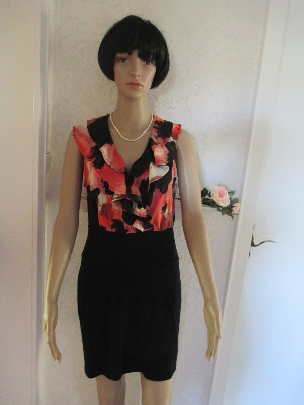 NEU * Sexy * Flamenco * Salsa * Abend * Ausgeh * Cocktail * Tanz * Etui * Strech * Volant * Mini Kleid 