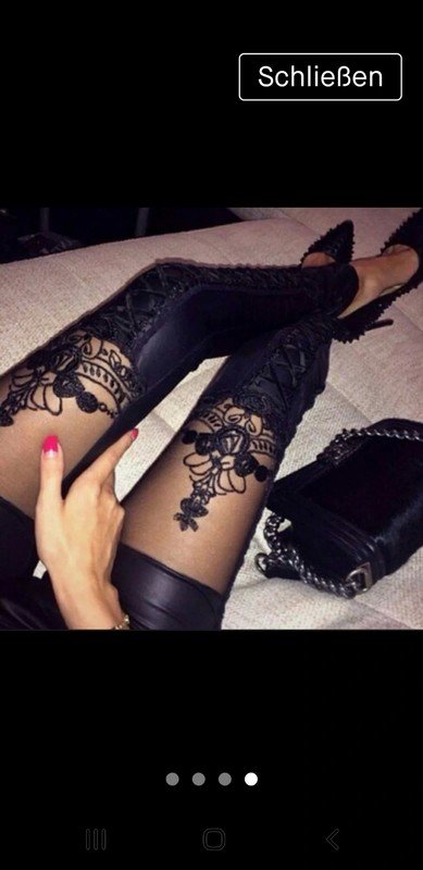 NEU mit ETIKETT * Sexy * Lace- Spitze * Tatoo- Stickerei * Schnür * Leder- Imitat * Gummizug * Skinny * Legging * Jegging * Hose * Gr. 34- 38/ XS- S * schwarz * Gothic *