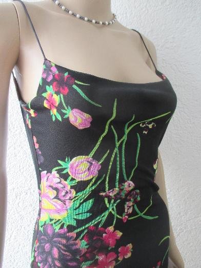 NEU * Edel * Blumen * Blüten * Flower- Power * Schmetterlinge * Butterflys * Seiden * Chiffon * Tüll * Bodycon * Strech * Spaghetti- Träger Mini- Kleid 