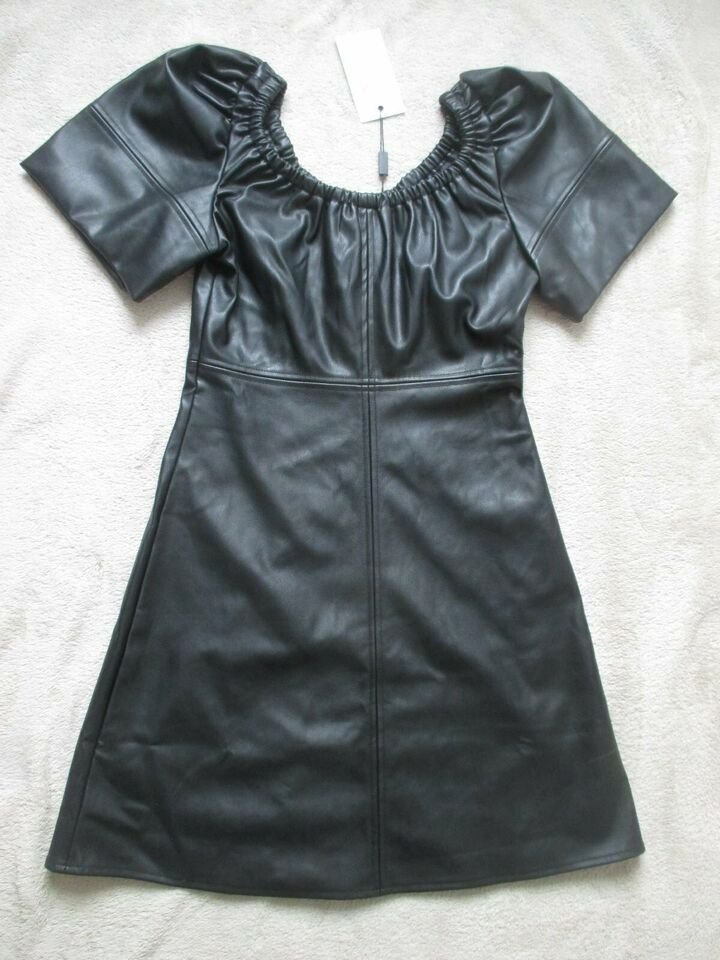 NEU mit ETIKETT * Sexy * stylisch * Kunst- Leder - Imitat * Carmen- Style * Mini-  Kleid 