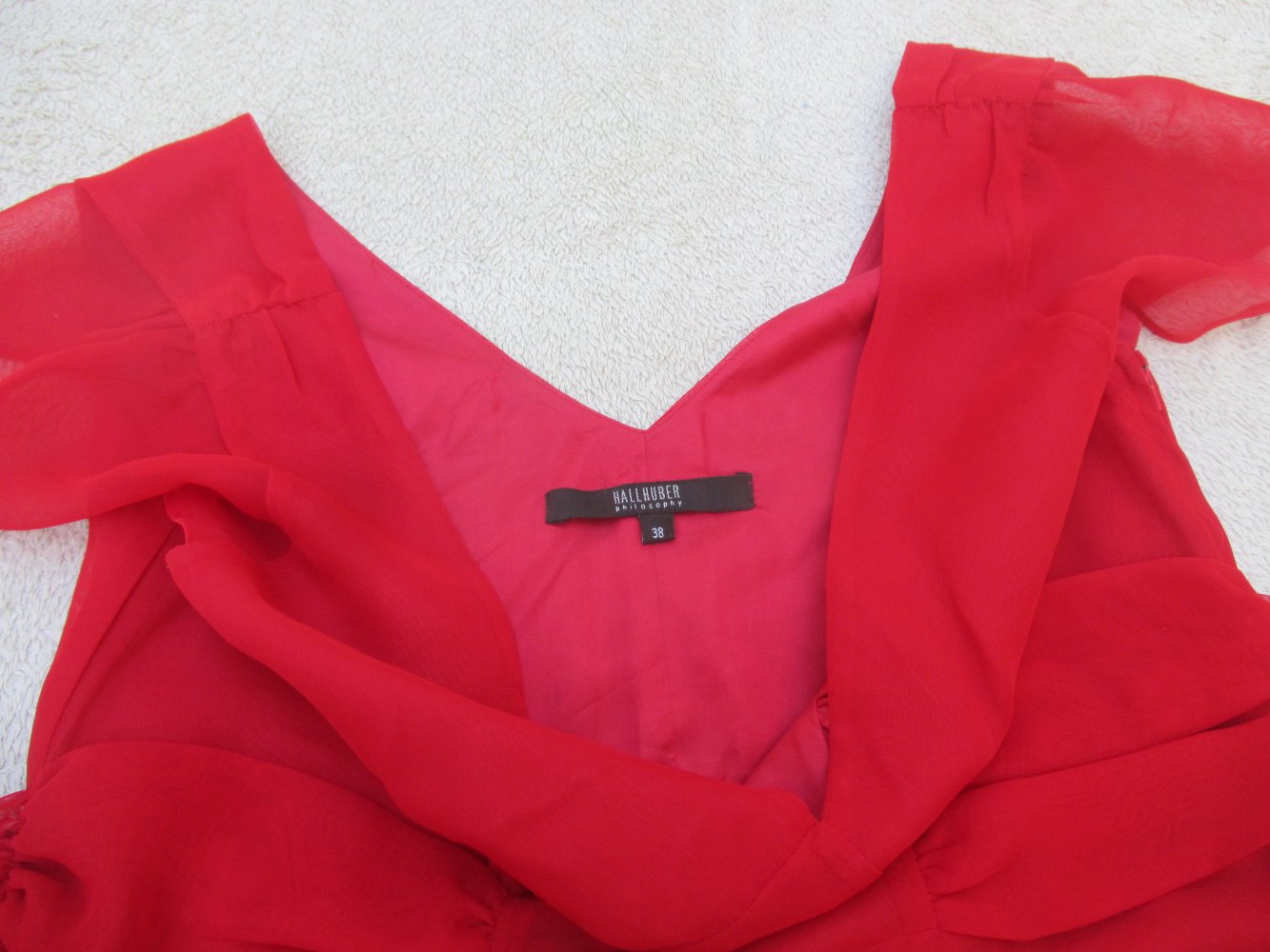 NEU * Cocktail * Abend * Ausgeh * Anlass * Ball * Seiden- Chiffon * Rüschen- Volant * Midi- KLEID 