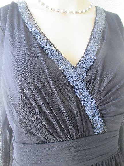 NEU mit ETIKETT Romantik Cocktail Ausgeh Anlass Ball Seiden- Chiffon Glitzer Pailletten Kleid 