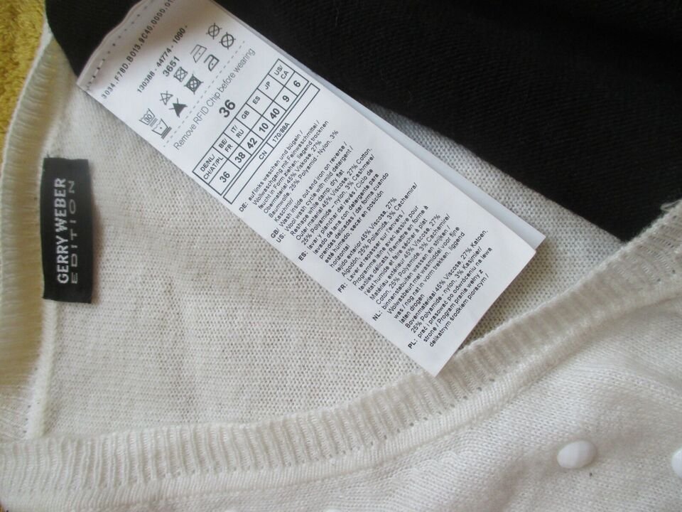 NEU * Edel * Glitzer- Steine * Punkte * Kaschmir * Wolle * Fein- Strick- Jacke * Strickjacke * Cardigan 