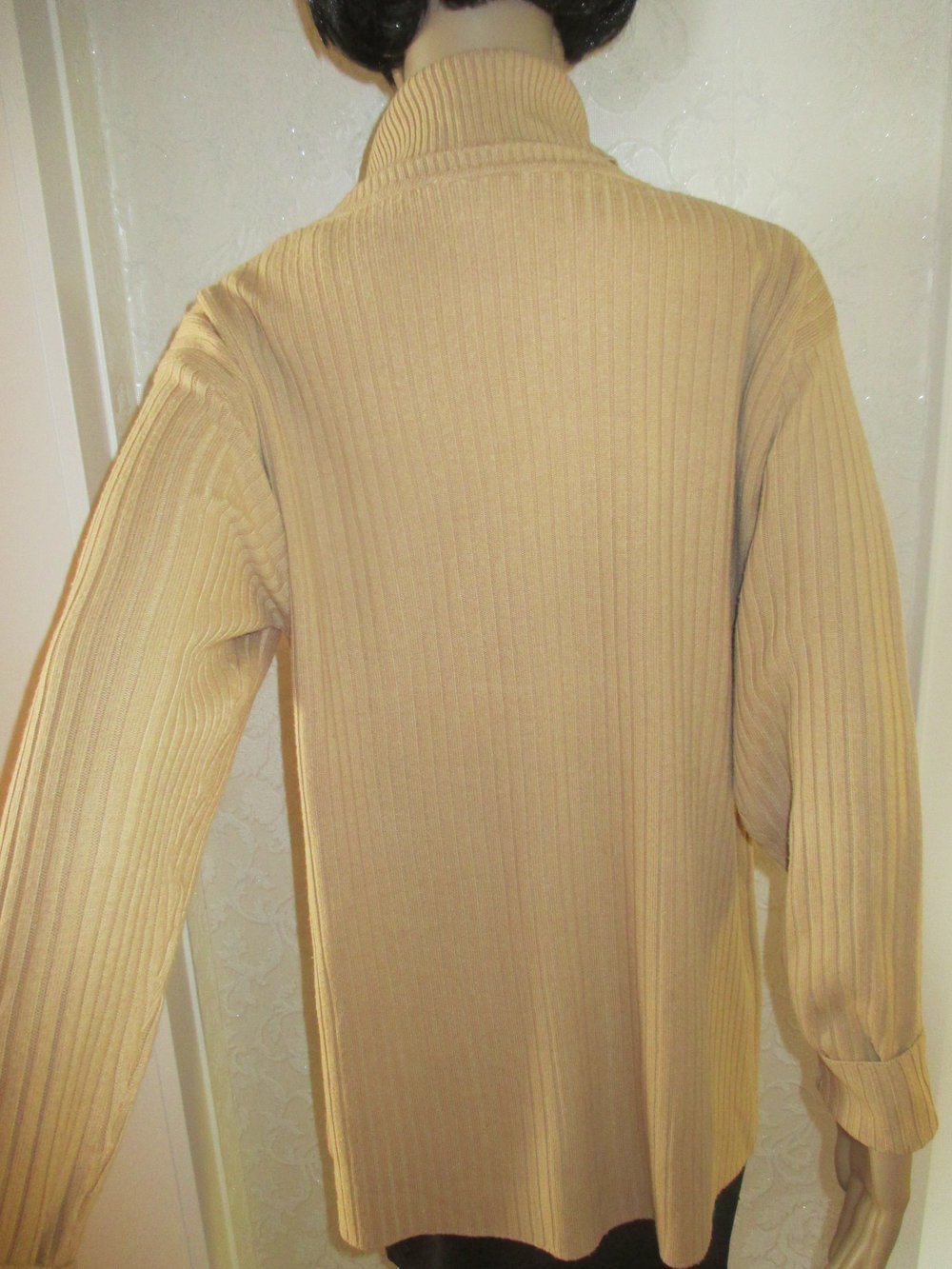 DESIGNER * Damen oder Herren * Unisex * Rollkragen * Feinstrick * Feinripp * Pullover * Rollkragenpullover * Gr. 44- 46- 48/ L- XL * Oversize * caramèl- beige *