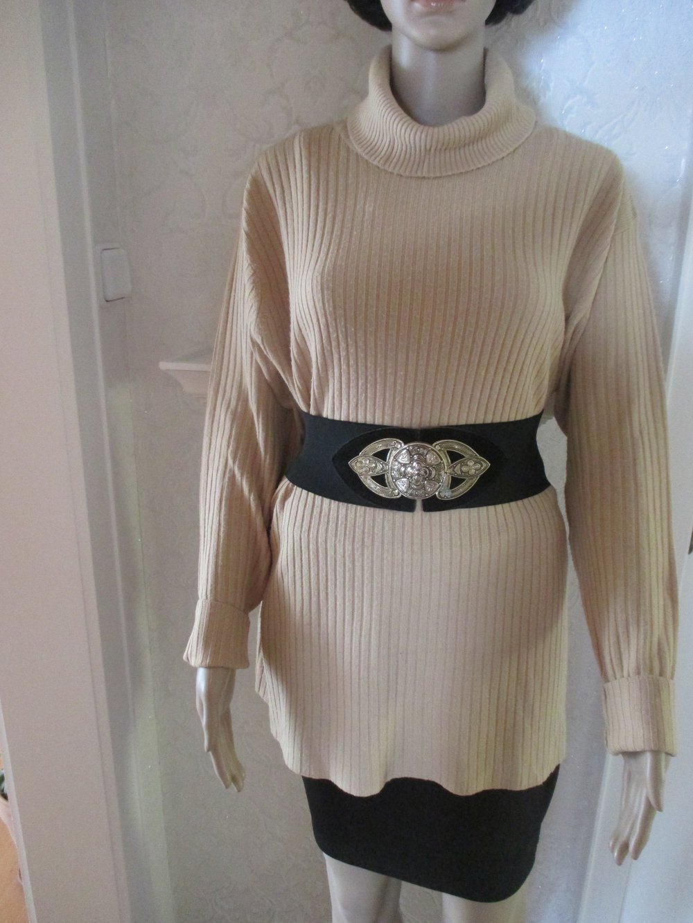 DESIGNER * Damen oder Herren * Unisex * Rollkragen * Feinstrick * Feinripp * Pullover * Rollkragenpullover * Gr. 44- 46- 48/ L- XL * Oversize * caramèl- beige *