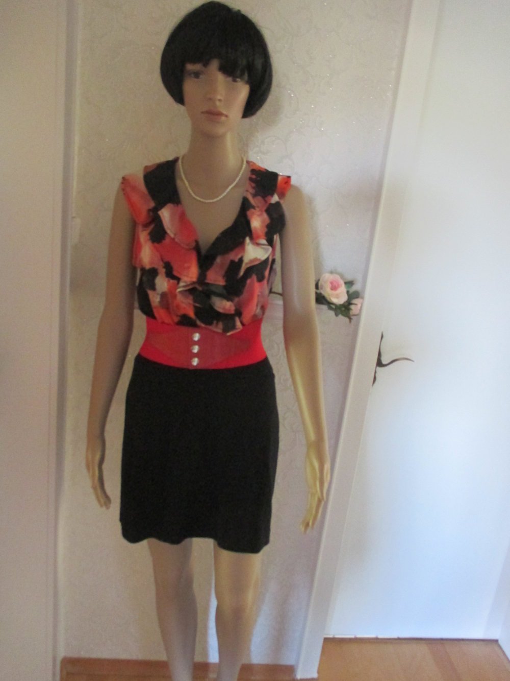 NEU * Sexy * Flamenco * Salsa * Abend * Ausgeh * Cocktail * Tanz * Etui * Strech * Volant * Mini Kleid 