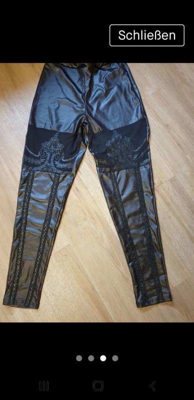 NEU mit ETIKETT * Sexy * Lace- Spitze * Tatoo- Stickerei * Schnür * Leder- Imitat * Gummizug * Skinny * Legging * Jegging * Hose * Gr. 34- 38/ XS- S * schwarz * Gothic *