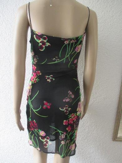 NEU * Edel * Blumen * Blüten * Flower- Power * Schmetterlinge * Butterflys * Seiden * Chiffon * Tüll * Bodycon * Strech * Spaghetti- Träger Mini- Kleid 