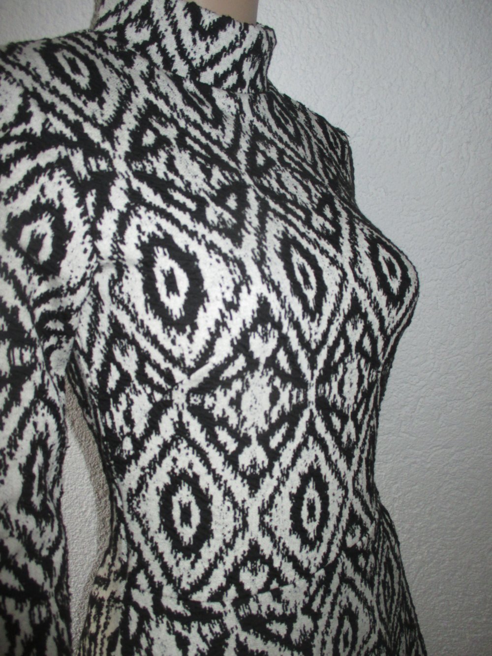 NEU Retro Grafik Boho Style Winter A-Linie Skater Strech Kleid 