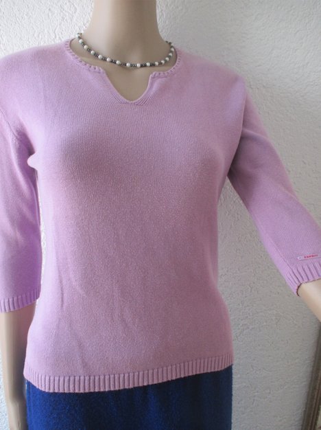 NEU * Edel * klassisch * V- Ausschnitt * Baumwolle * Feinstrick * Dreiviertel-Arm * Pullover 